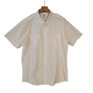 MH Murphy & Hartelius Pilot Uniform Mens 18 1/2 Short Sleeve Shirt White Tapered